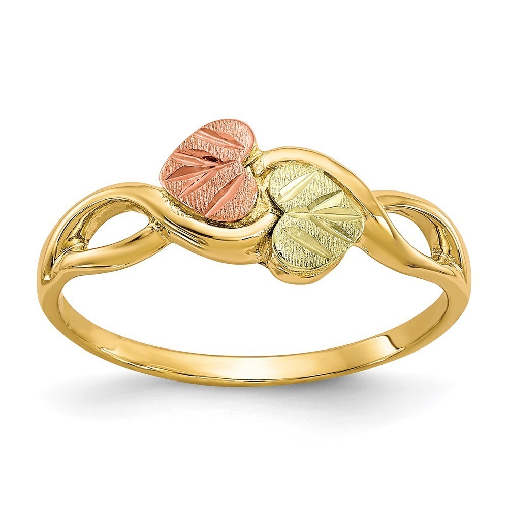 10k Tri-color Black Hills Gold Ring, Size 6
